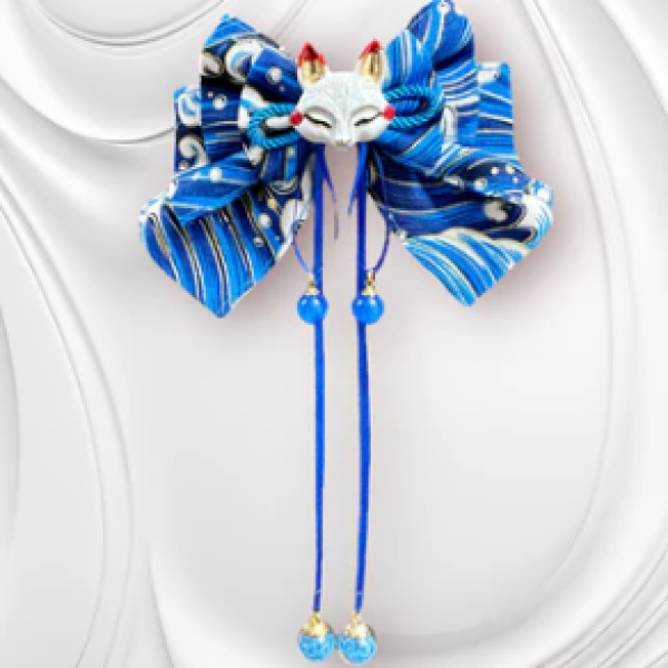 Fox Mask Bow Hair Clip