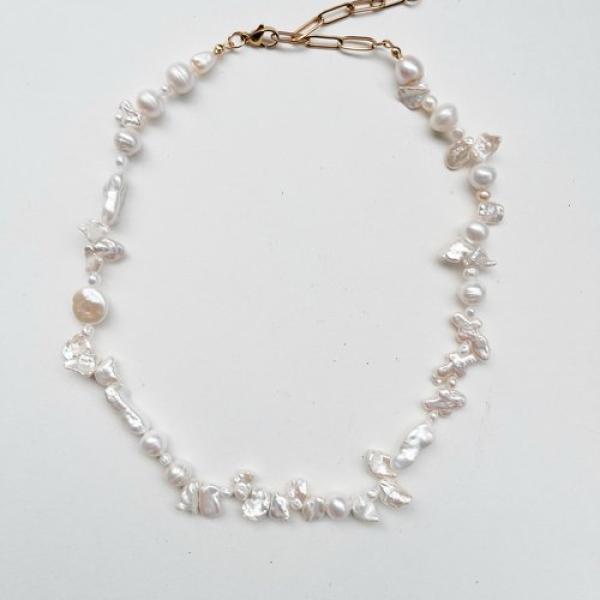 Irregular Shaped Pearl Necklace